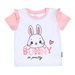 Bộ quần áo cộc tay bé gái KidsPlaza in hình Thỏ Bunny LN21T (Trắng Hồng) - mặt trái