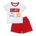 Bộ quần áo cộc tay bé trai KidsPlaza dập in chữ Cars TT21H (Cam) - mặt trước