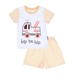 Bộ quần áo cộc tay bé trai KidsPlaza in hình Xe Cứu Hỏa Xe LN21T (Trắng Vàng) - mặt trước