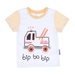 Bộ quần áo cộc tay bé trai KidsPlaza in hình Xe Cứu Hỏa Xe LN21T (Trắng Vàng) - mặt trái