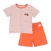 Bộ quần áo cộc tay cài giữa kẻ Otis bé trai KidsPlaza ND21H ( Trắng Cam) - mặt trước