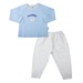 Bộ quần áo dài tay bé trai KidsPlaza cotton in goodday M25T (Xanh ghi) - mặt trước