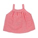 Bộ quần áo hai dây kẻ zip kaki KidsPlaza M21H (Đỏ Trắng) - góc nghiêng