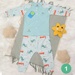 Quần áo sơ sinh cài giữa in chú cá heo Mamago (Xanh nhạt) 1-18M - mặt trái