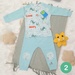 Quần áo sơ sinh cài giữa in chú cá heo Mamago (Xanh nhạt) 1-18M - mặt phải