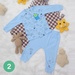 Quần áo sơ sinh cài giữa in hình vũ trụ Mamago (Xanh) 1-18M - mặt trái