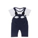 Bộ yếm cotton in hình đôi mắt - mặt trước