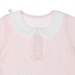 Body ngắn tay bé gái Mamago sọc ngang M06 (Hồng) 12M - mặt phải