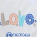 Chăn bông Mamago thêu chữ LOVE MM04 màu trắng sữa - mặt trái