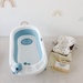 Chậu tắm gấp gọn kèm phao bơi Hanbei Baby Xanh - mặt trước