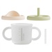 Cốc tập uống silicone Moyuum 3 giai đoạn (Trắng xanh) - mặt trước