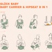 Địu em bé 8 in 1 Gluck GP-709 (Xanh) - mặt phải