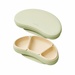 Khay ăn silicone Moyuum 3 ngăn cao cấp (Xanh) - mặt trước
