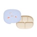 Khay ăn silicone Moyuum 5 ngăn cao cấp (Xanh trắng) - mặt trước