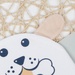 Mũ sơ sinh kẻ tăm KidsPlaza hình chó ND22T (Trắng be) - mặt phải