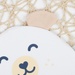 Mũ sơ sinh kẻ tăm KidsPlaza hình gấu ND22T (Trắng be) - mặt phải