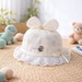 Mũ vành bé gái KidsPlaza thêu hoa & nơ 26K-H12 size 48 (Be) - mặt trước