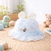 Mũ vành bé gái KidsPlaza thêu hoa & nơ 26K-H12 size 48 (Xanh dương) - mặt phải