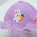 Mũ vành bé gái phủ voan Kidsplaza thêu thỏ cà rốt DN26 (Tím) - mặt trái