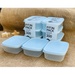 Set 3 hộp nhựa đựng thực phẩm Konbini nắp dẻo 300ml (Xanh Mint) - mặt trái