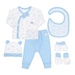 Set đồ sơ sinh combo 6 món bamboo in hình gấu KidsPlaza M21H (Trắng Xanh) - mặt trước