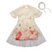 Set áo dài bé gái in hình hoa bướm be M19D - mặt trước