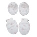 Set bao tay chân KidsPlaza Otis in hoa ND26H (Trắng)  - mặt trước