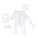Set đồ sơ sinh 6 chi tiết pcs xô in hình voi KidsPlaza 0-6M M21H - mặt trước