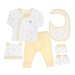 Set đồ sơ sinh combo 6 món bamboo in hình gấu KidsPlaza M21H (Trắng-Vàng) - mặt trước