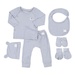 Set đồ sơ sinh combo 6 món bamboo KidsPlaza M21H (Ghi) - mặt trước