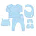Set đồ sơ sinh combo 6 món bamboo KidsPlaza M21H (Xanh) - mặt trước