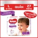 Tã quần Huggies Platinum siêu cao cấp size L (27 miếng - Cho bé 9-14kg ) - mặt trái
