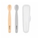Set 2 thìa ăn dặm silicone Moyuum Premium (Be ghi) - mặt trước