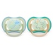 Ty ngậm silicon thông khí dạ quang Philips Avent đôi SCF376/18 (0-6M) Xanh Vàng - mặt trái