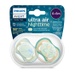 Ty ngậm silicon thông khí dạ quang Philips Avent đôi SCF376/18 (0-6M) Xanh Vàng - mặt phải