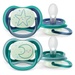 Ty ngậm silicon thông khí dạ quang Philips Avent đôi SCF376/13 (6-18M) - mặt trước