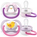 Ty ngậm thông khí lime Philips Avent 0-6M SCF080/06 vỉ đôi (Hồng, tím) - mặt trước