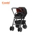 Xe đẩy Combi CrossGo 4 bánh quay tự động (Màu Đen Cam) - mặt trái