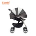 Xe đẩy Combi Umbretta Premium 4 bánh quay tự động (Màu Ghi) - góc nghiêng