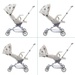 Xe đẩy gấp gọn Galena GA-ST02 màu trắng kem - góc nghiêng
