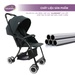 Xe đẩy Mastela Premium T05S siêu nhẹ 2 chiều Aluminium chống tia UV (Đen) - góc nghiêng