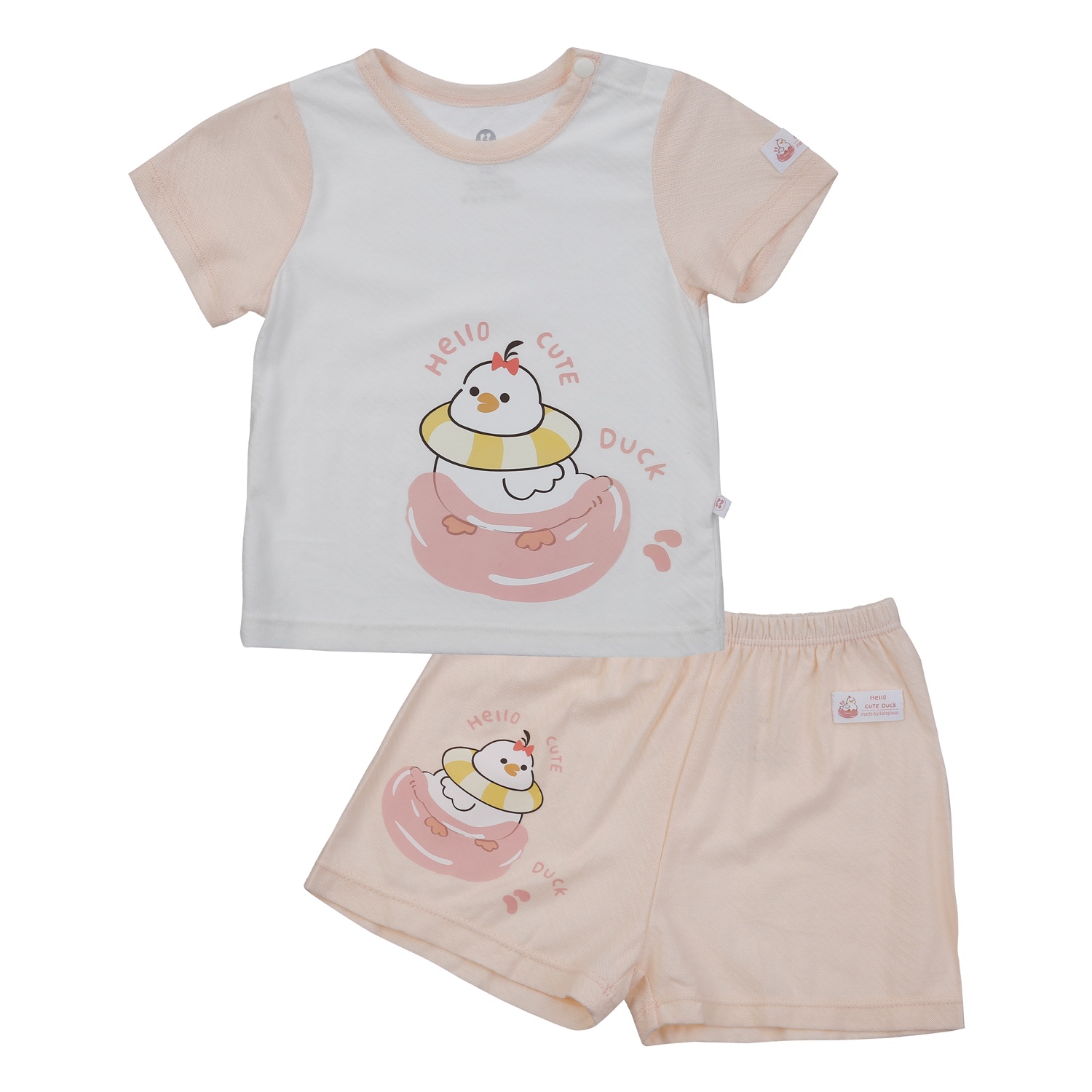Bộ quần áo cộc tay KidsPlaza sợi chanh HN24H (Trắng)