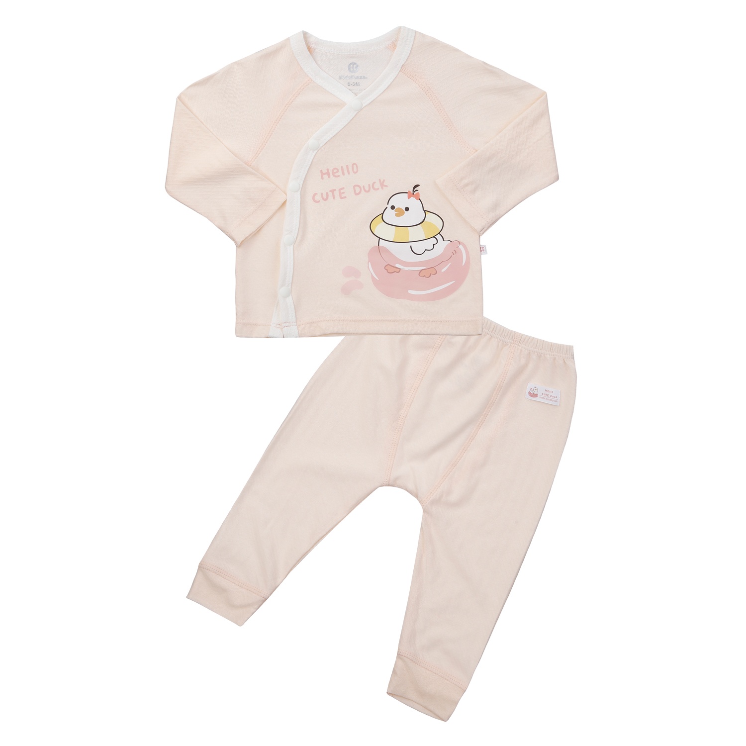 Bộ quần áo cài chéo KidsPlaza sợi chanh HN24H (Hồng)