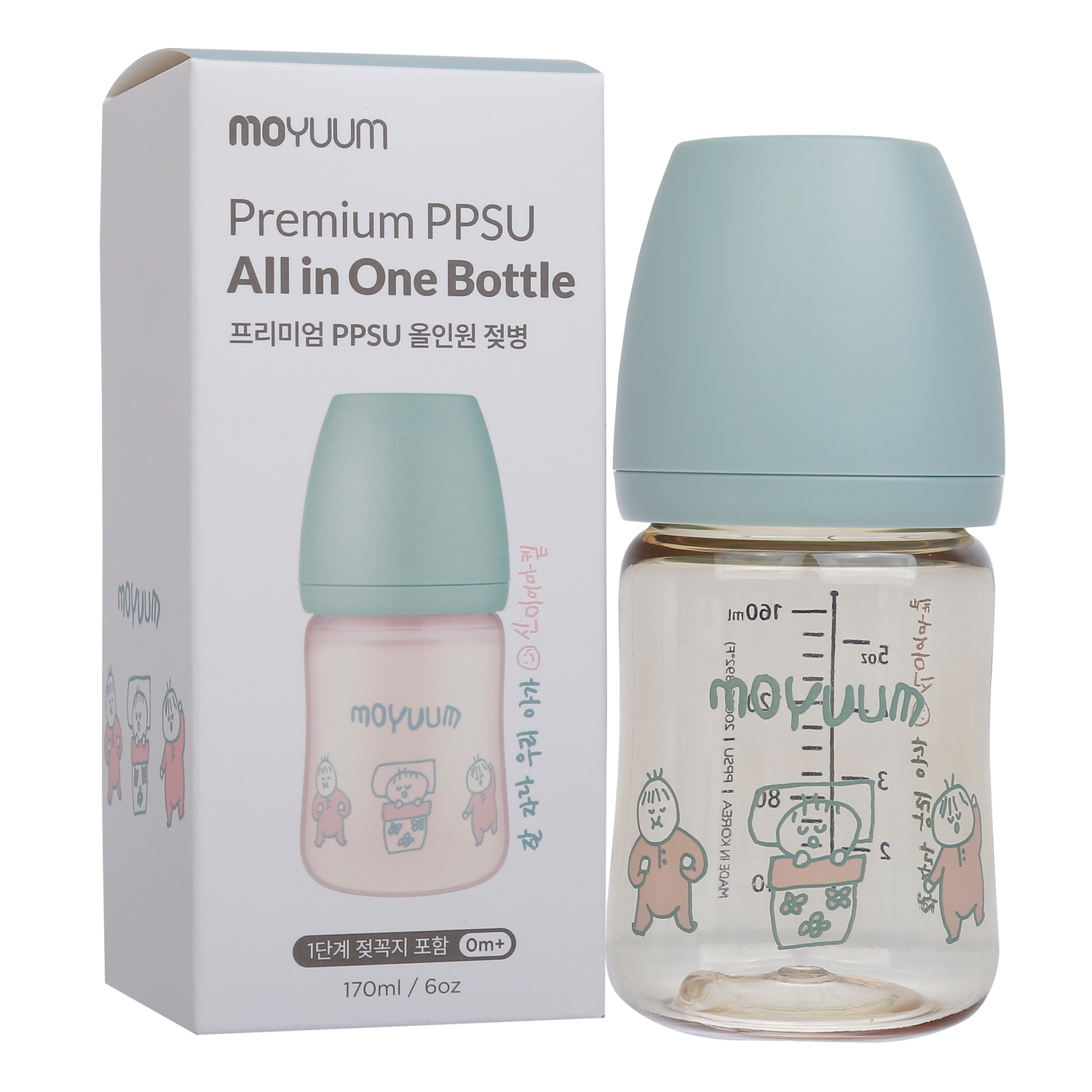 Bình sữa Moyuum Ogu Ogu xanh 170ml