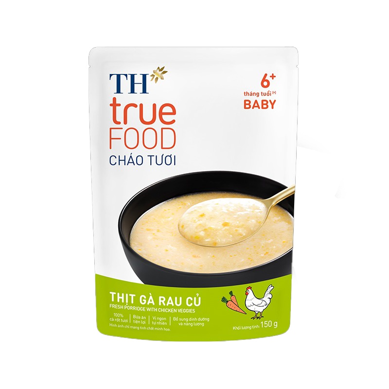 Cháo tươi gà rau củ TH True Food 150g (6M+)