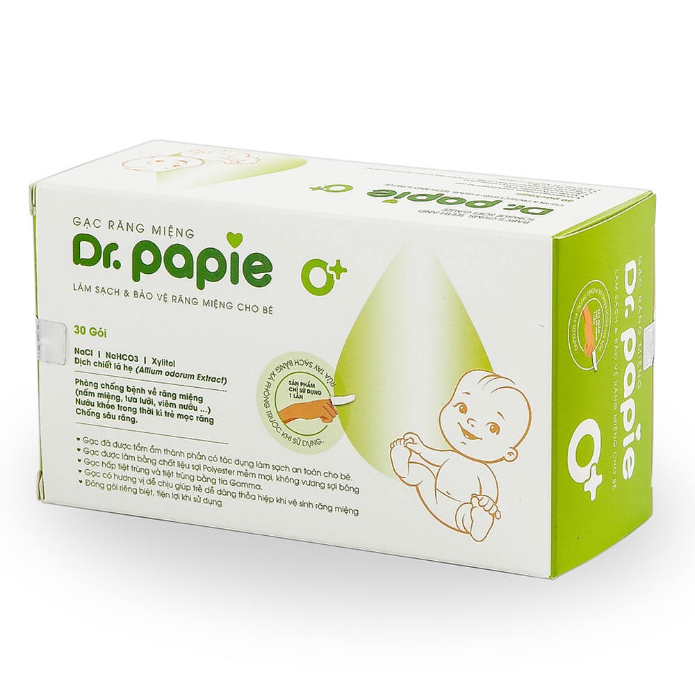 Gạc rơ lưỡi Dr Papie 30pcs - Kids Plaza