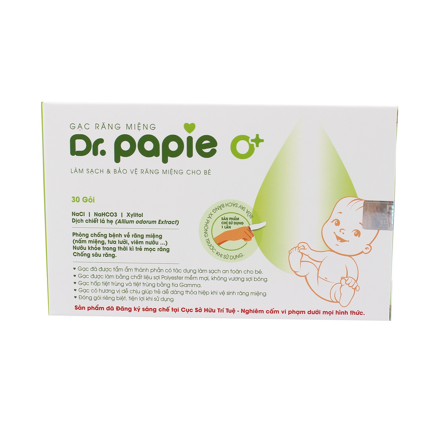 Gạc rơ lưỡi Dr Papie 30pcs - Kids Plaza