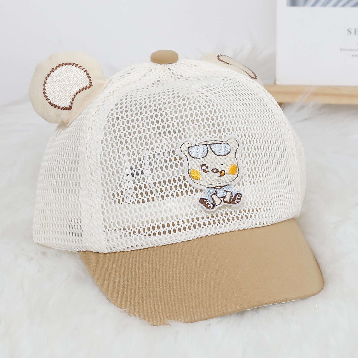 Mũ thời trang KidsPlaza lưỡi trai in gấu 2 tai 24K-H26 (Be)