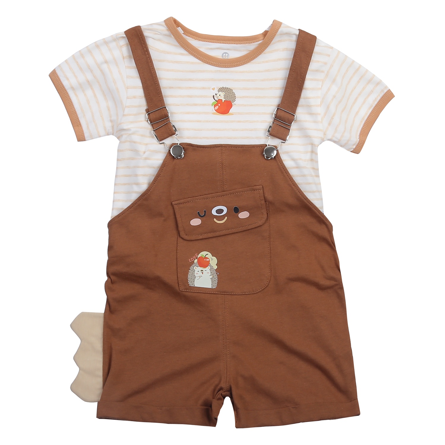 Set yếm bé trai KidsPlaza in nhim HN24H (Cam nâu)