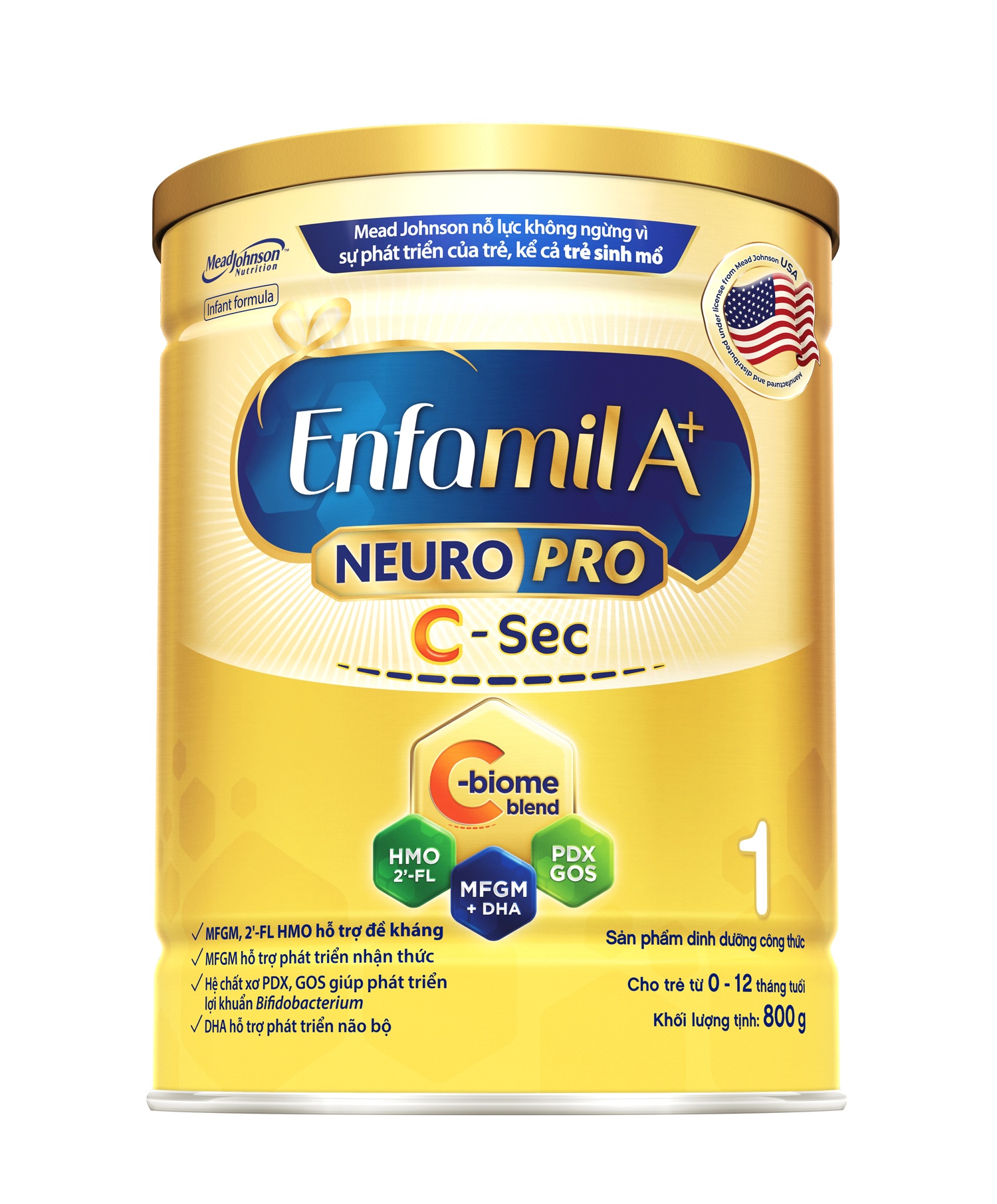 Sữa Enfamil A+ NeuroPro 1 C-Sec 800gr dành cho bé từ 0-12 tháng